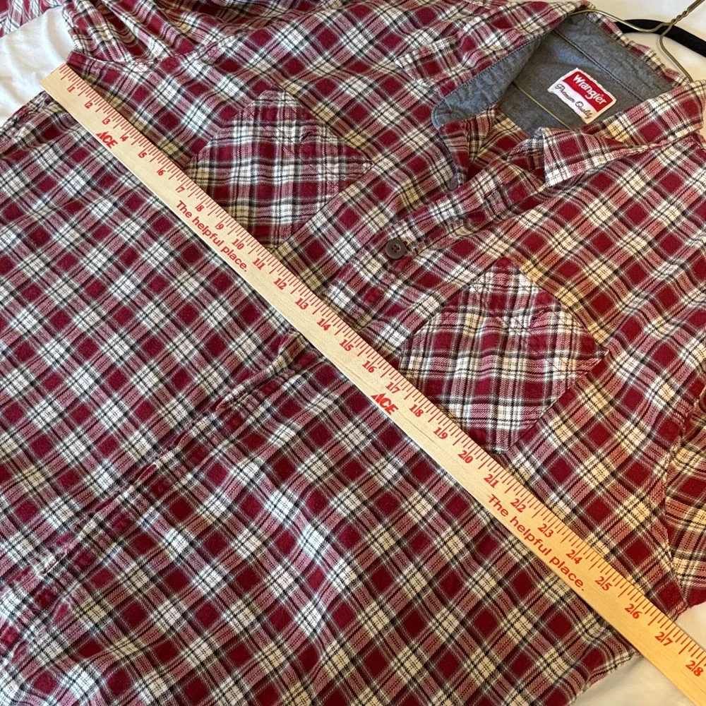 Wrangler Burgundy Plaid‎ Long Sleeve Shirt